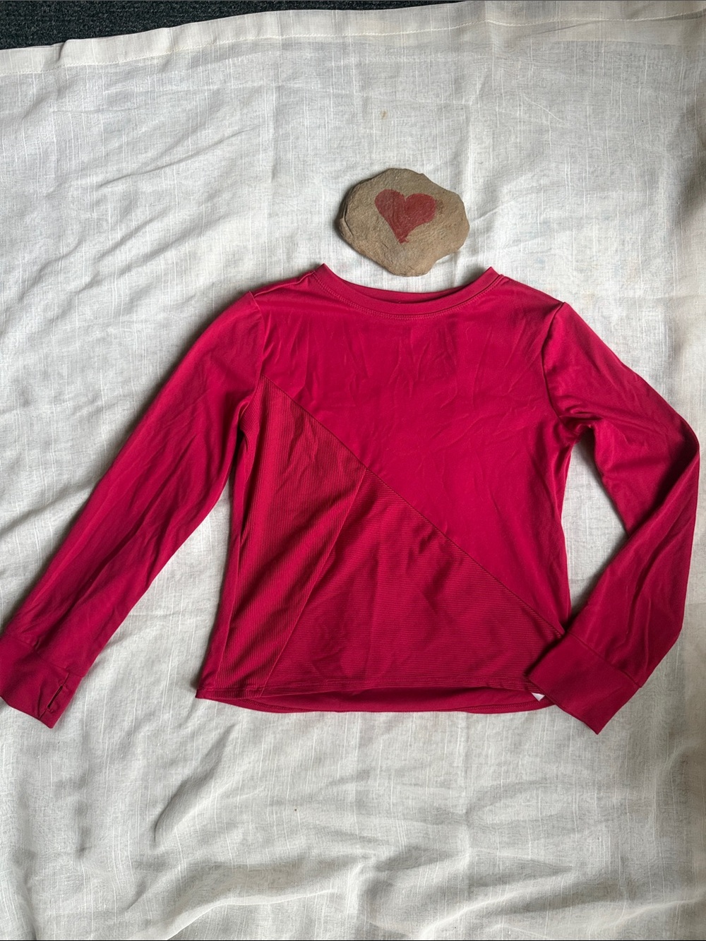 Avia Girls' Long Sleeve Athletic Tee in Cranberry